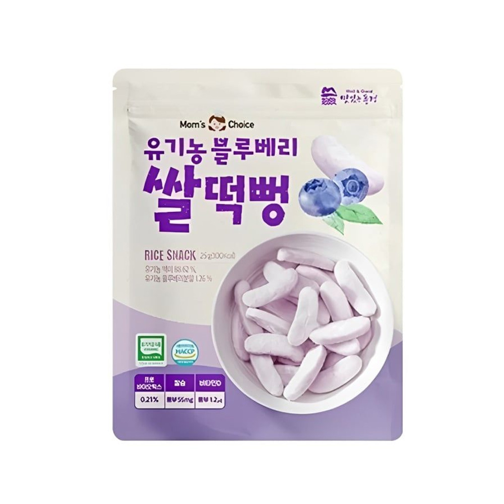 Bánh gạo ăn dặm hữu cơ mom's choice Vị Việt quất 25g dành cho bé 6 thang trở lên
