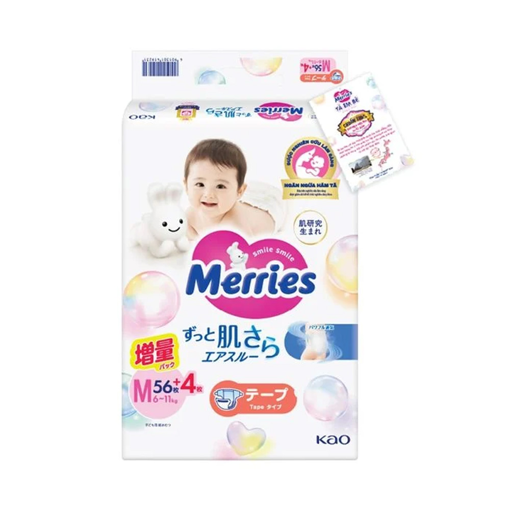 Bỉm Merries nội địa dán S66 cộng miếng