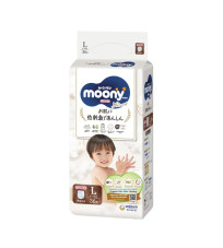 Michibaby- tã bỉm Moony Natural trắng dán/quần nb62/s58/m46/l38/l36/xl32 michi baby MC555